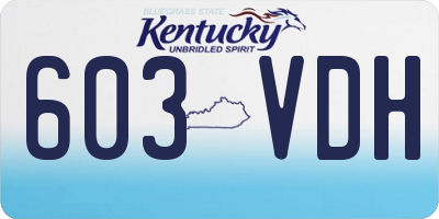 KY license plate 603VDH
