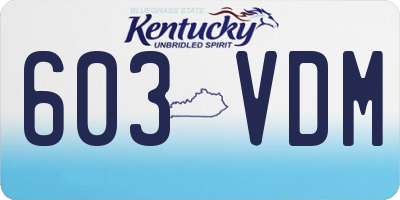 KY license plate 603VDM