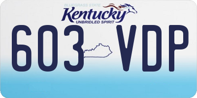 KY license plate 603VDP
