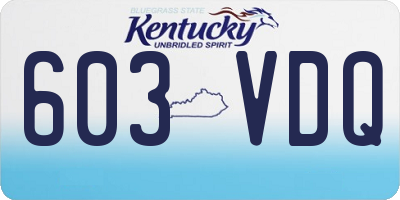 KY license plate 603VDQ