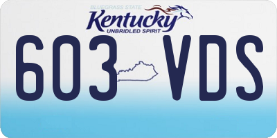 KY license plate 603VDS