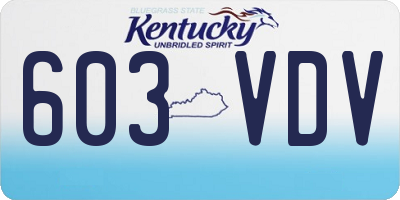 KY license plate 603VDV