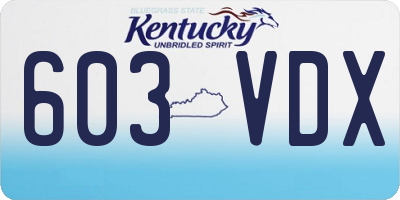 KY license plate 603VDX