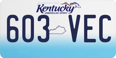 KY license plate 603VEC