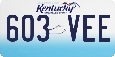 KY license plate 603VEE