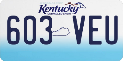KY license plate 603VEU