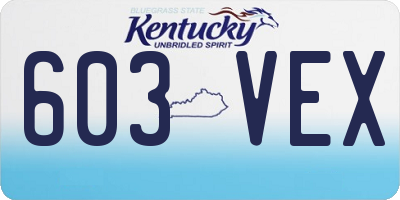 KY license plate 603VEX