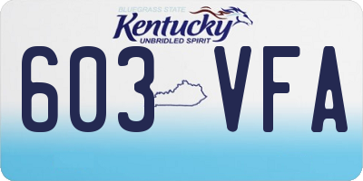 KY license plate 603VFA