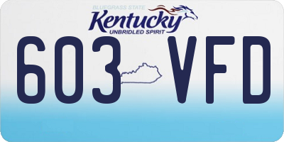 KY license plate 603VFD