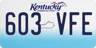 KY license plate 603VFE