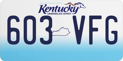 KY license plate 603VFG