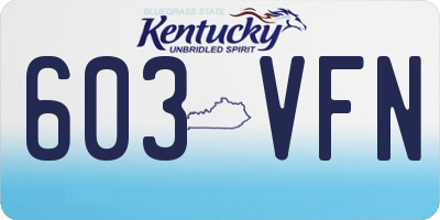 KY license plate 603VFN