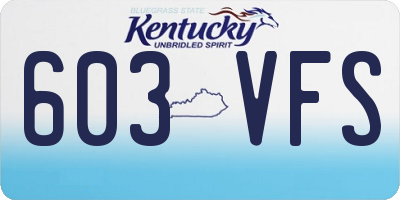 KY license plate 603VFS