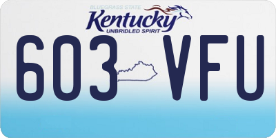KY license plate 603VFU