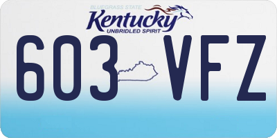 KY license plate 603VFZ