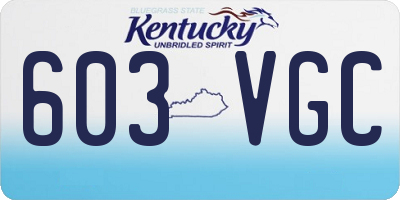 KY license plate 603VGC