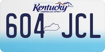 KY license plate 604JCL