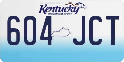 KY license plate 604JCT