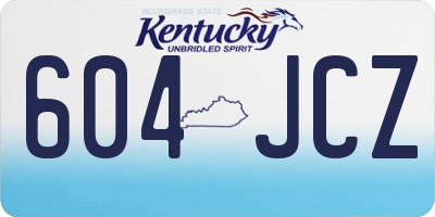 KY license plate 604JCZ