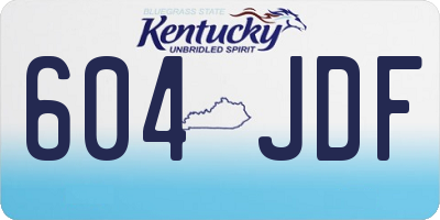 KY license plate 604JDF