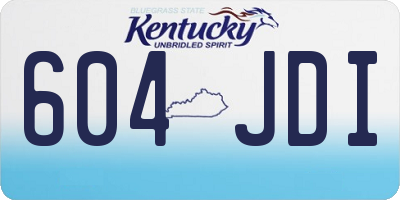 KY license plate 604JDI