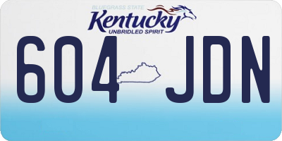 KY license plate 604JDN