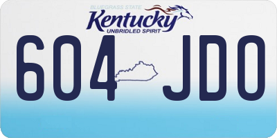 KY license plate 604JDO