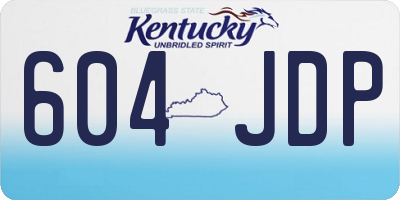 KY license plate 604JDP
