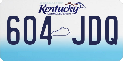 KY license plate 604JDQ