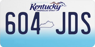 KY license plate 604JDS