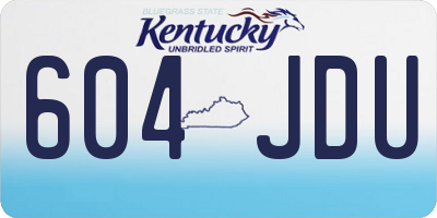 KY license plate 604JDU