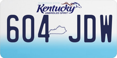 KY license plate 604JDW