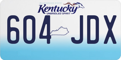 KY license plate 604JDX