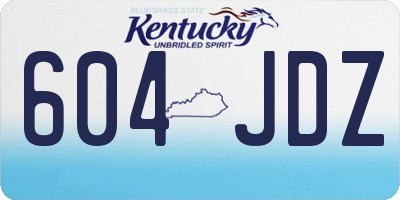 KY license plate 604JDZ