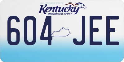 KY license plate 604JEE