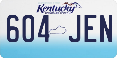 KY license plate 604JEN