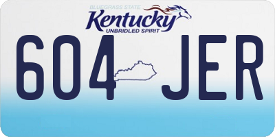 KY license plate 604JER