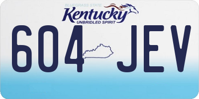 KY license plate 604JEV