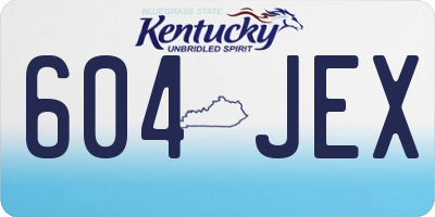 KY license plate 604JEX