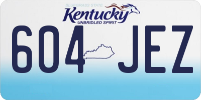 KY license plate 604JEZ