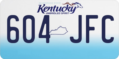 KY license plate 604JFC