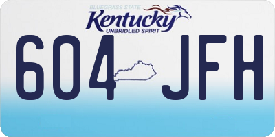 KY license plate 604JFH