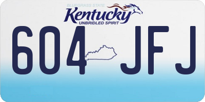 KY license plate 604JFJ