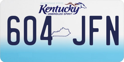 KY license plate 604JFN