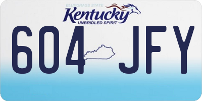 KY license plate 604JFY