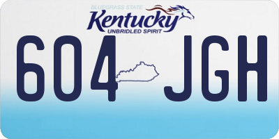 KY license plate 604JGH