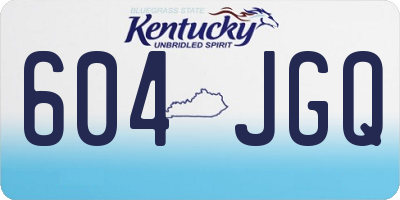 KY license plate 604JGQ