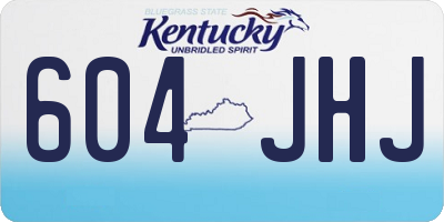KY license plate 604JHJ
