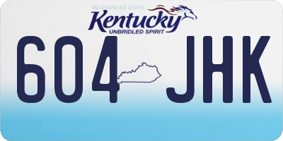 KY license plate 604JHK