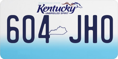 KY license plate 604JHO